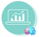 Laptop showing growth Icon